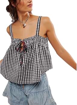 ミストレアス　Plaid Gathering Peplum Camisole 61x+zBW69nL._AC_SY350_QL65_.jpg
